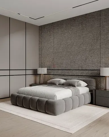 Modern Grey Tufted Bed Frame