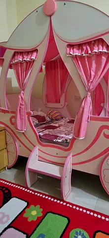 Pink Princess Canopy Crib / Toddler Bed with Curtains