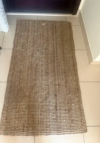 Natural jute runner rug - light brown, used