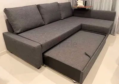 Grey L-Shaped Pull Out Sofa Bed