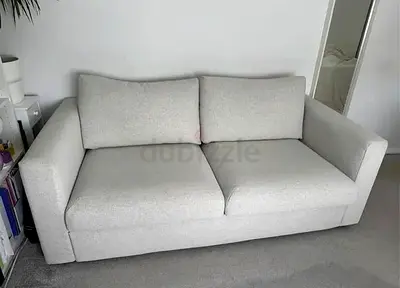 Comfortable 2 Seater Fabric Sofa bed IKEA vimle in Light Grey