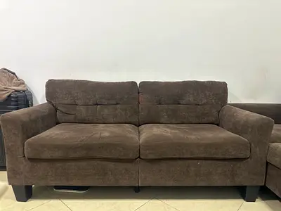 Brown 2-seater Fabric Sofa — Good Condition