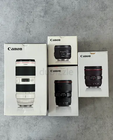 Set of Canon Lenses in Original Boxes — Multiple EF Lenses (Like New)