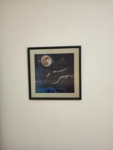Framed Wolf Moon Art Print - Square Wall Picture
