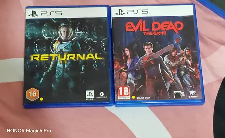 Two PS5 games: Returnal and Evil Dead The Game (physical discs)