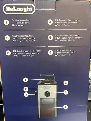 DeLonghi Electric Coffee Grinder - Model in Box