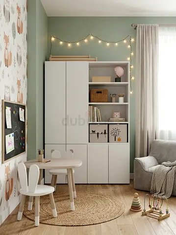 White Modular Nursery Cabinets