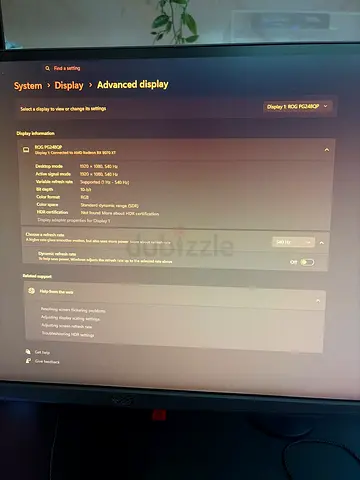 540hz GAMING monitor