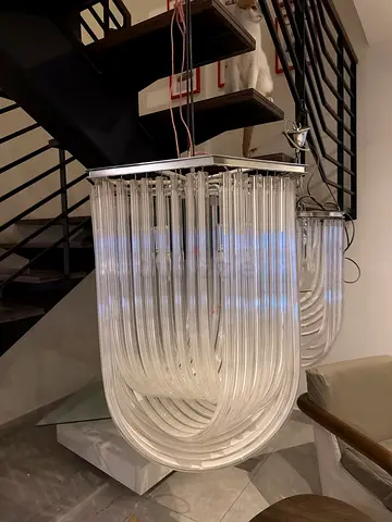 Modern Clear Acrylic Tube Chandelier / Pendant Light