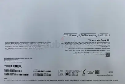 Apple 15-inch MacBook Air M5 — 1TB, 24GB (Sealed Box)