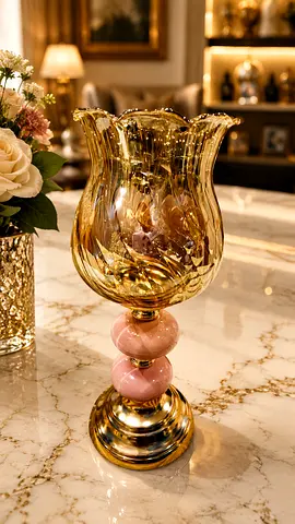 Elegant candle holder with Glass Shade