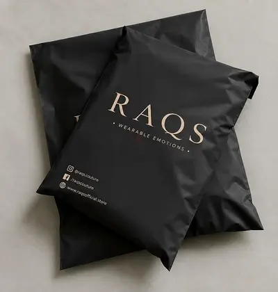 RAQS branded shipping poly mailer bags (black) - set of 2