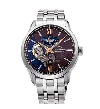 Orient Star Automatic Open Heart Watch with Stainless Steel Bracelet