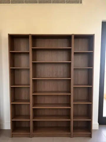 IKEA Billy - Three-Piece Bookcase Shelving Unit - Walnut Finish