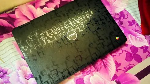 Dell Chromebook 11 (Used) - Compact Laptop with Patterned Black Cover