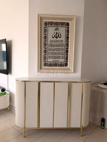 URGENT SALE- Gold & White Crockery Cabinet + Frame