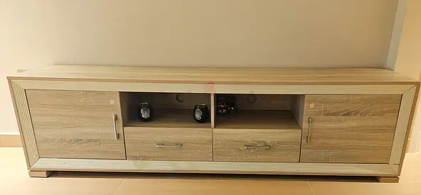 Wooden TV Cabinet / Entertainment Unit - Light Oak Finish
