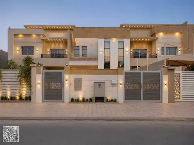 Villa for annual rent, 5 bedrooms + Majlis, Al Yasmin - Ajman, electricity included.