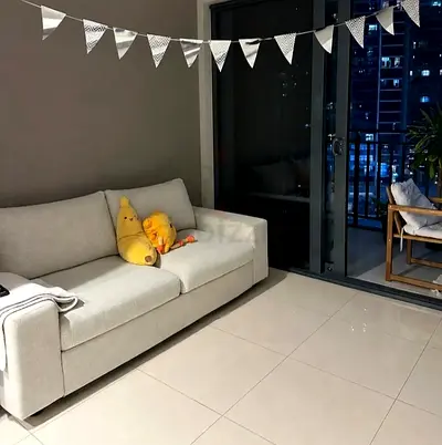 Comfortable light gray two seater sofa IKEA vimle