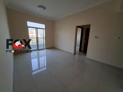 The largest and most luxurious one-bedroom apartment with a living room for annual rent in Ajman, in Al Jurf 3 area. Second occupant, balcony