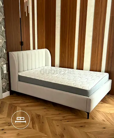 Modern Upholstered Single Bed Frame with out Mattress