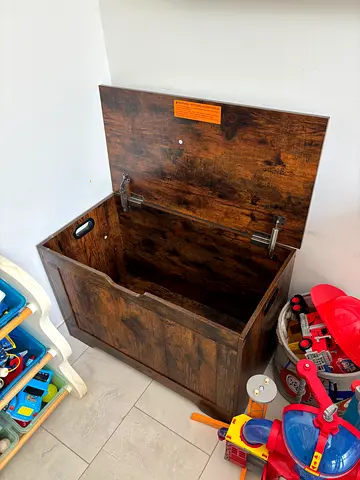 Wooden Toy Chest / Storage Box - Dark Wood Finish