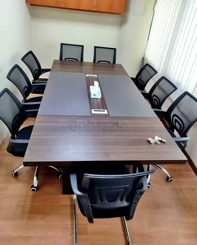 Brand new Wooden Office Meeting Table with 10 Chairs Available