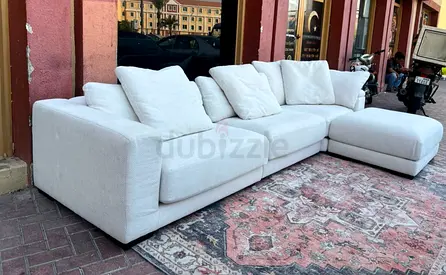 4 peice modular feather filled sofa with footstool olta Samoa Chattles&more