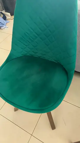 6x Green Velvet Dining Chair with Wooden Legs - Gently Used all in good condition. Pan Home