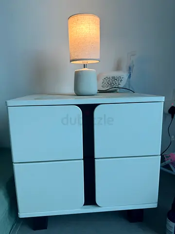 White 2-Drawer Modern Bedside Table
