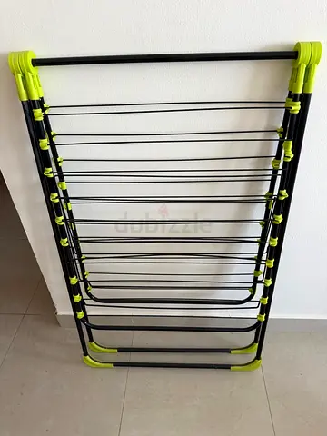 Foldable Clothes Drying Rack - Black/Green, Compact