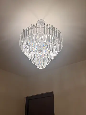 Crystal ceiling chandelier light - elegant flush mount