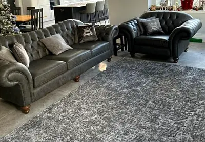 3+1 gray colour Sofa set available in genuine leather