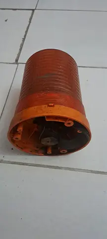 Used orange rotating warning beacon/strobe light - single unit