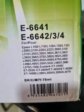 Compatible Epson E-6641 / E-6642/3/4 Refill Ink Cartridge (Sealed) Cyan, Magenta & Yellow