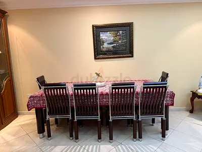 Wooden 10-Seater Dining Table with Chairs - Good Condition