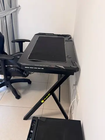 Black Gaming Desk and Ergonomic Chair Set