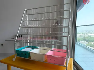 Kids Book Rack with Storage Bins, Rolling Children Bookshelf
