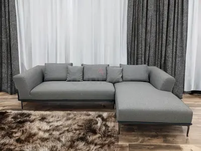 Marina home gray color lshape sofa