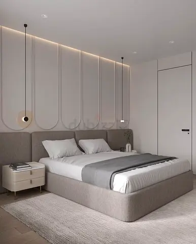 Modern Upholstered Bed Frame with Headboard