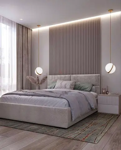 Customised Modern Upholstered Bed Frame with Padded Headboard