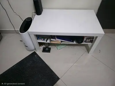 Simple White Low TV Stand / Console Table - Good Condition