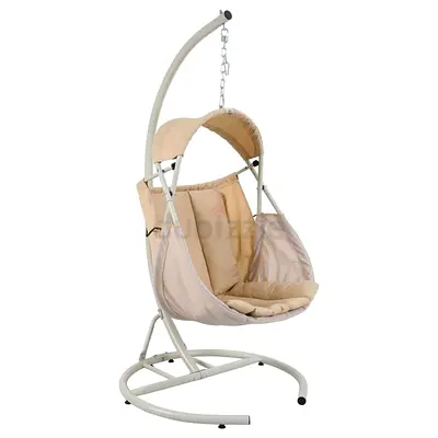 Beige Hanging Swing Chair with Stand - Comfortable Outdoor/Indoor Seat | Wholesale & retail