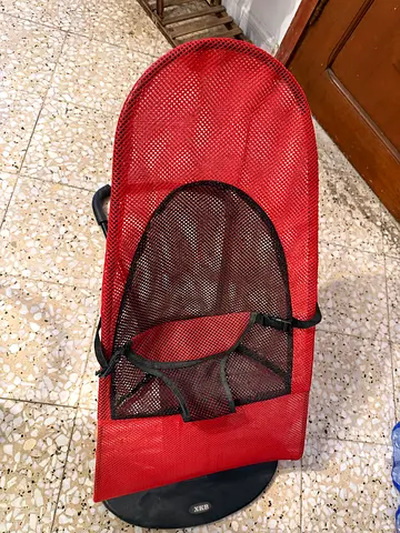 Red and Black Mesh Baby Bouncer Seat