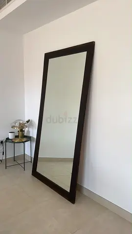 FREE - Large Full-Length Wooden Framed Mirror - Dark Brown