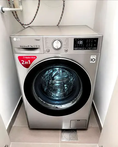 LG Direct Drive 10KG Washer 7KG 💯 Dryer Latest Model With Digital Clock 60x60 cm