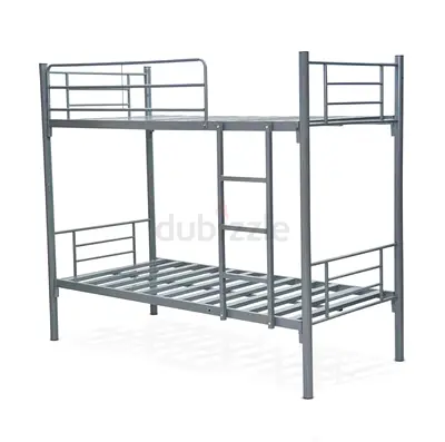 Metal Bunk Bed Frame - Twin over Twin, Sturdy Grey 90X190 CM