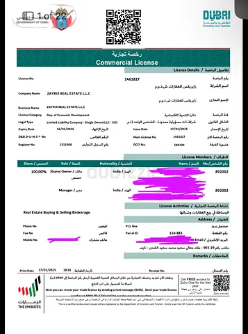 Real estate license for Sale