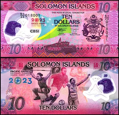 Banknote Solomon Island 🇸🇧 10 Dollar - Polymer, Commemorative Pacific Games