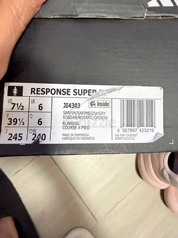 Adidas Response Super running shoes - size US 7½ / EU 39⅓ (box label)